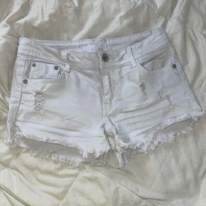 White jean shorts